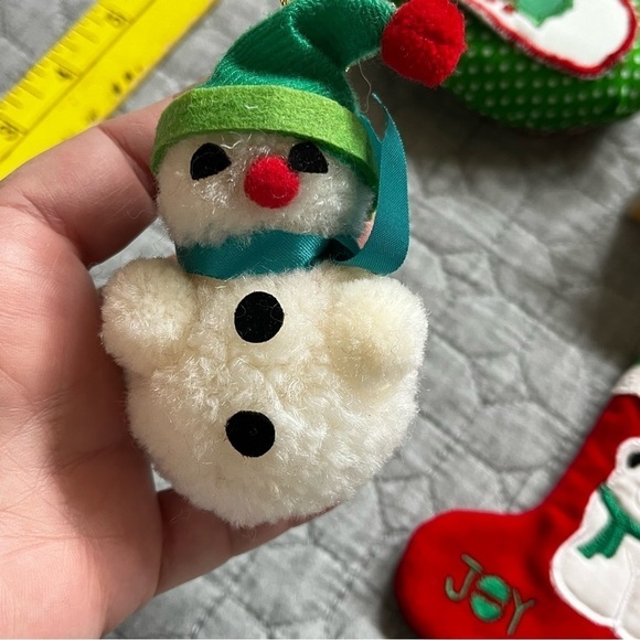 5 VTG Christmas Ornaments Santas Snowman Dove Stocking Hallmark Little Trimm - Picture 2 of 12